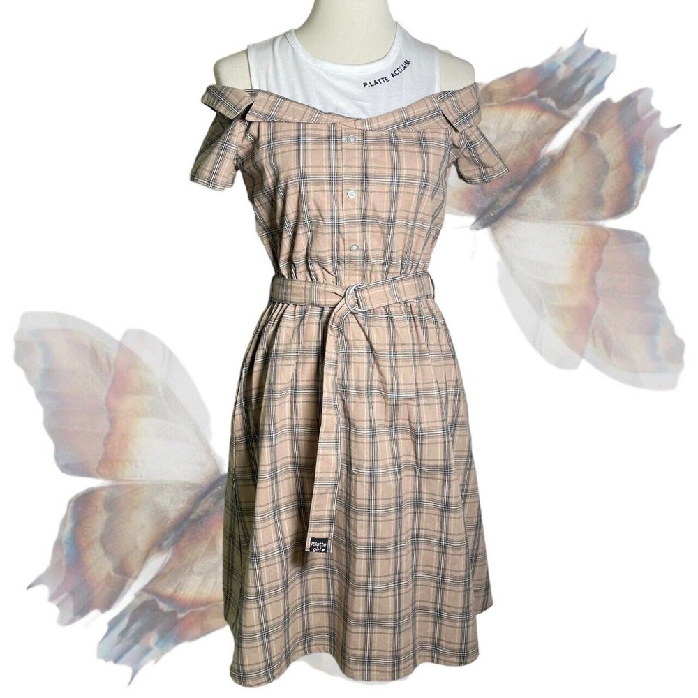 Pinklatte Kawaii Academia Plaid Midi Dress (S)